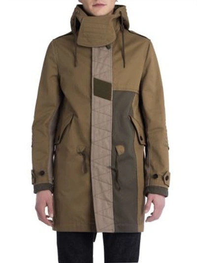 Shop Valentino Kinsugi Patchwork Parka Jacket In Army