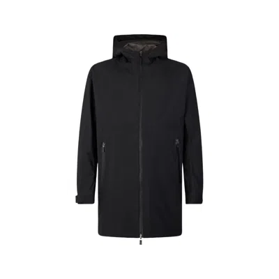 Herno Water-repellent Polyester Coat In Black