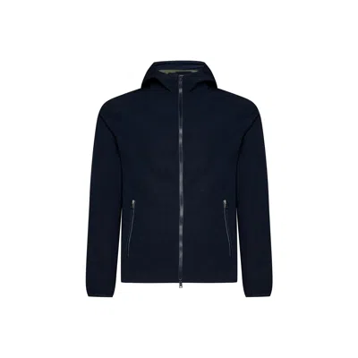 Herno Blue Elastane Shell Jacket In Blue