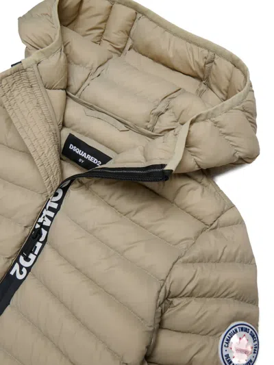 Dsquared2 Logo-patch Padded Jacket In Neutral