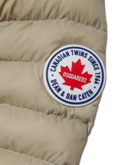 Dsquared2 Logo-patch Padded Jacket In Neutral
