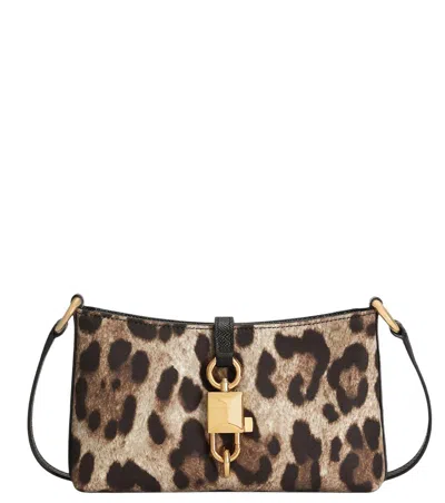 Dolce & Gabbana Leopard Print Lock Small Shoulder Bag In Animal Print