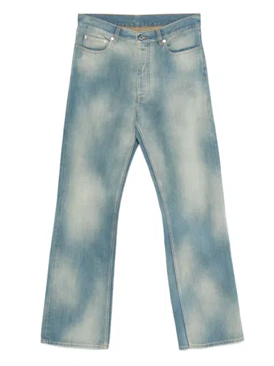 Off-white Blue Diagonal Raw Patch 90s Skate Jeans In Multi