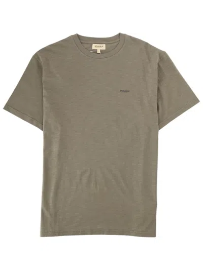 Woolrich Slub-texture Logo-print T-shirt In Green