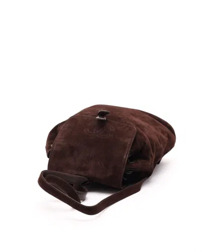 Pre-owned Chanel Coco Mark Suede Backpack In Brown