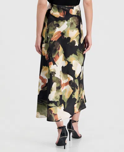 Anne Klein Petite Pull-on Bias Flared Skirt In Multi