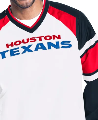 Starter White Houston Texans Infield Play Raglan Pullover Jacket In Multi