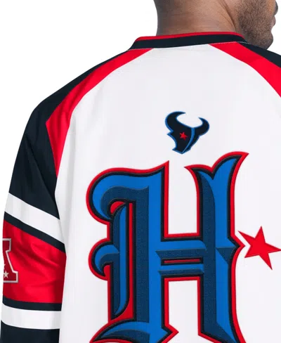 Starter White Houston Texans Infield Play Raglan Pullover Jacket In Multi