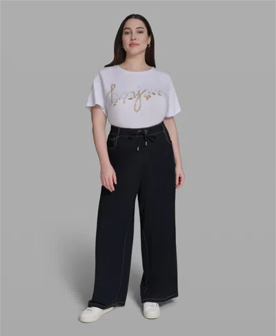 Karl Lagerfeld Paris Drawstring Pants In Blue