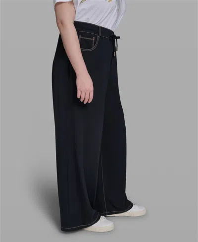 Karl Lagerfeld Paris Drawstring Pants In Blue