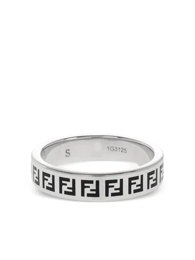 Fendi Logo Ring In Silver