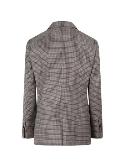 Brunello Cucinelli Check-pattern Tailored Blazer In Gray