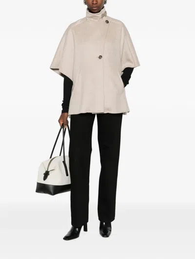 Max Mara Cashmere Cape In Neutral