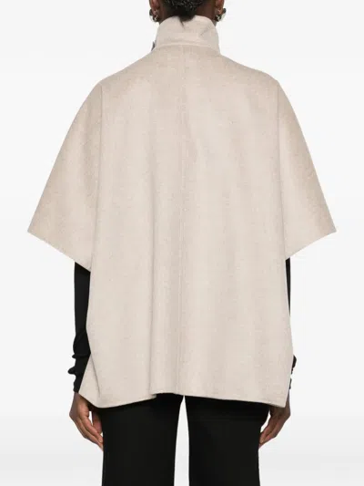 Max Mara Cashmere Cape In Neutral
