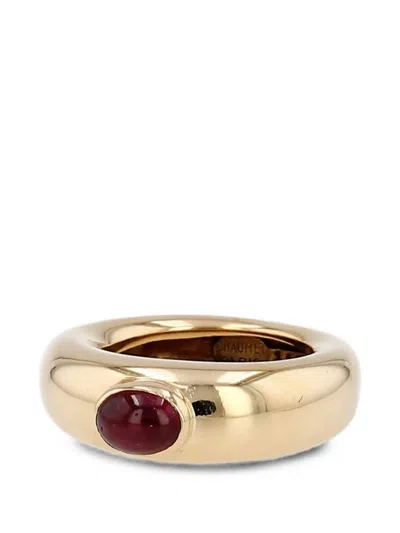 Pre-owned Chaumet 1980s Ruby-cabochon Ring In Gold