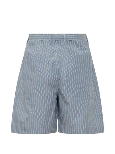 Givenchy Light Blue Stripes Shorts In Blue