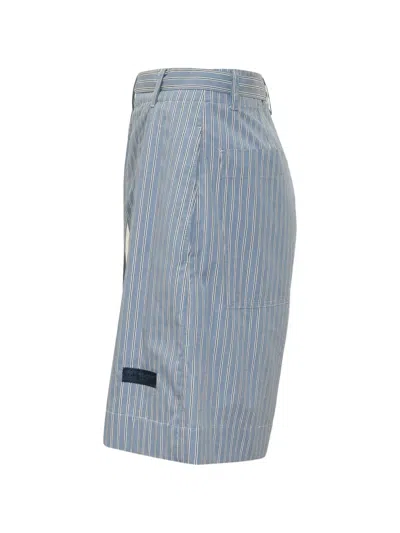 Givenchy Light Blue Stripes Shorts In Blue