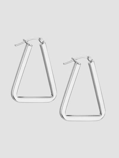 Oradina Sterling Silver Trinity Midi Hoops In Metallic
