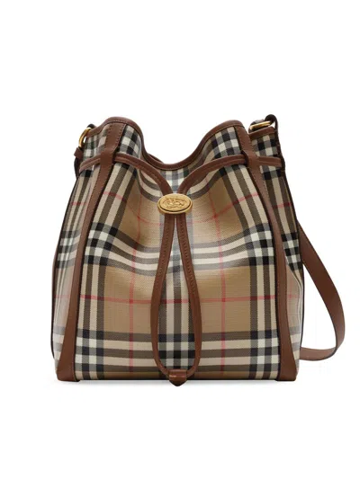Burberry Small Drawstring Bucket Bag In Purple
