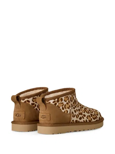 Ugg Stivaletto Donna Classic Ultra Mini Felicity Leopard Jasmine In Brown