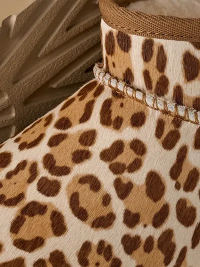 Ugg Stivaletto Donna Classic Ultra Mini Felicity Leopard Jasmine In Brown