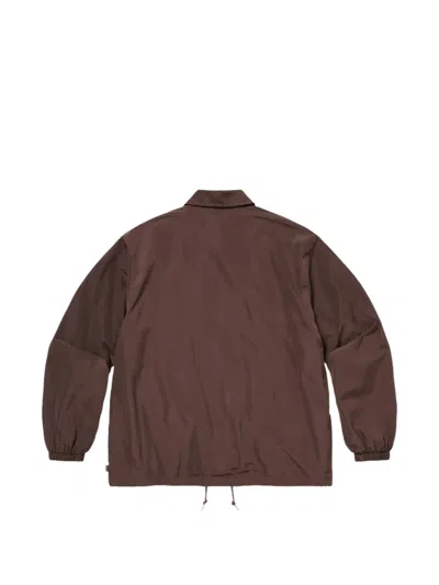 Supreme Press-stud-fastening Jacket In Brown