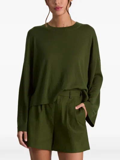 Alice And Olivia Margie Wool Pullover In Green