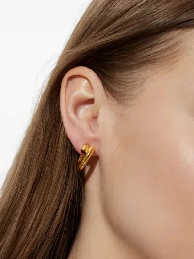 Balenciaga Rectangular Drop Earrings In Orange