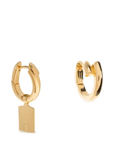 Balenciaga Rectangular Drop Earrings In Orange
