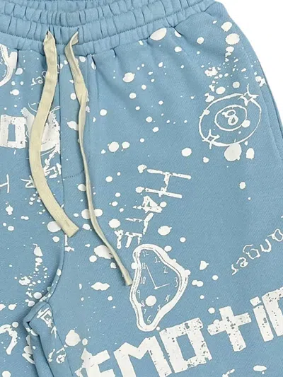 Mixed Emotion Graffiti-print Drawstring-fastening Track Shorts In Multi
