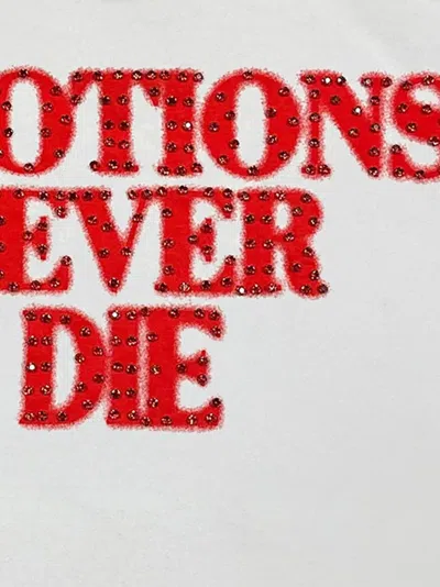 Mixed Emotion End Distressed T-shirt In White