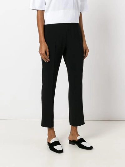 Shop Alberto Biani Cropped Slip-on Trousers In 90