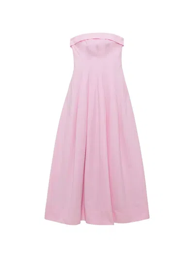 Simkhai Womens Daisy Avril Strapless Bustier Cotton-blend Maxi Dress In Pink