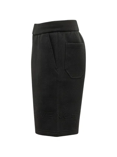 Givenchy Black Textured Shorts In Black