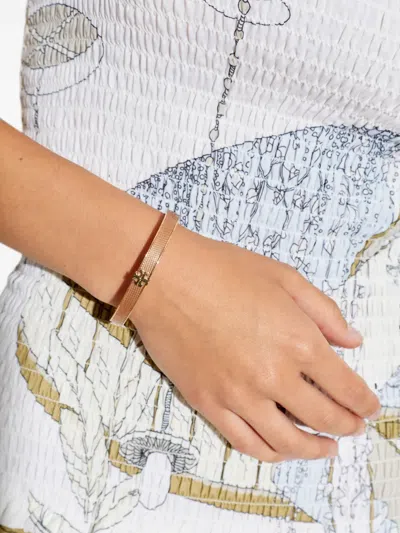 Tory Burch Double T Medium Textured Bangle In Brown