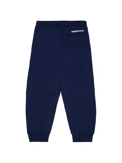 Dsquared2 Logo-print Drawstring Track Pants In Blue