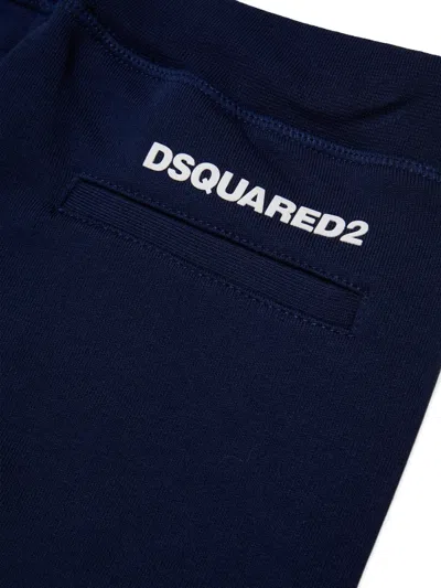 Dsquared2 Logo-print Drawstring Track Pants In Blue