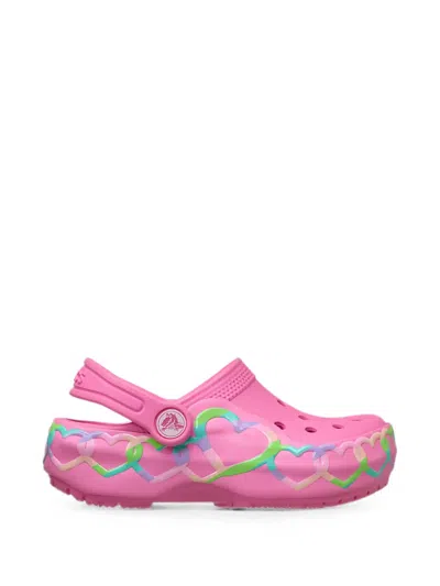 Crocs Classic Heart Lights Clogs In Pink