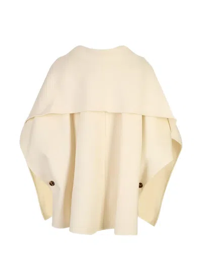 Max Mara Button-fastening Cape Coat In Neutral