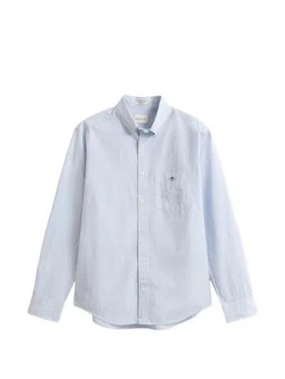 Gant Mens Regular Fit Classic Poplin Gingham Shirt In White