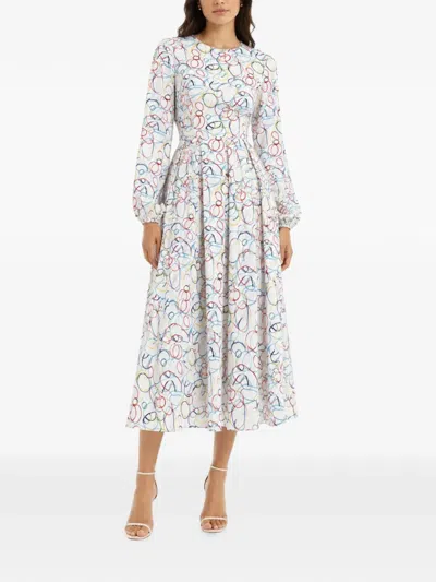 Baruni Abstract Print Midi Dress For Summer Occasions In Pattern