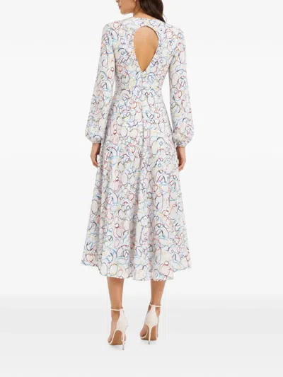 Baruni Abstract Print Midi Dress For Summer Occasions In Pattern