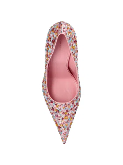 Balenciaga Knife Embellished Pointed Toe Pump In Pink