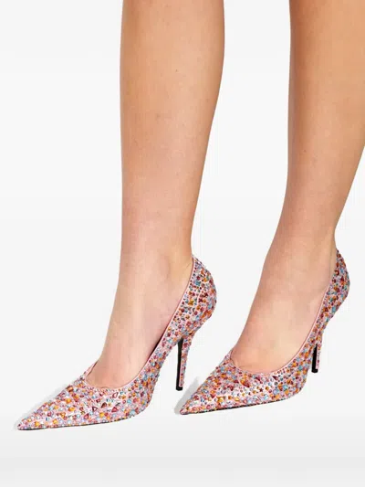 Balenciaga Knife Embellished Pointed Toe Pump In Pink