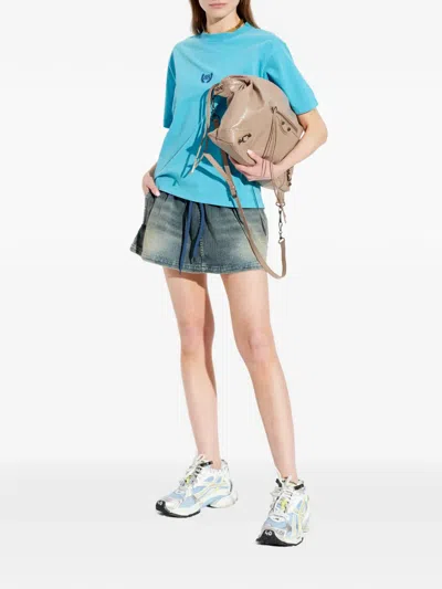 Balenciaga Drawstring Elasticated Skirt In Blue