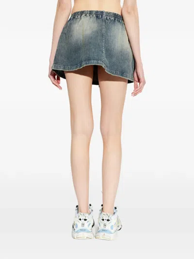 Balenciaga Drawstring Elasticated Skirt In Blue