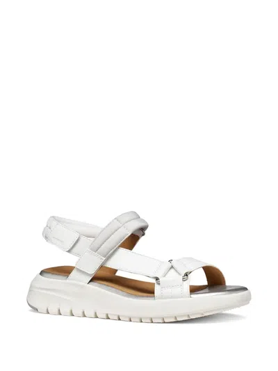 Geox Touch-strap Platform Sandals In White