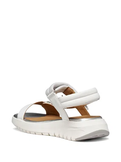 Geox Touch-strap Platform Sandals In White