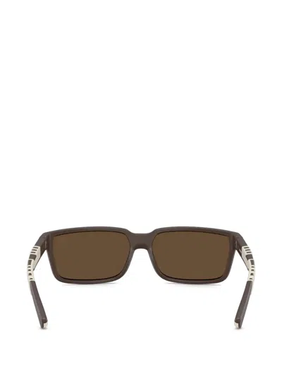 Burberry Eyewear Check Rectangle-frame Sunglasses In Brown
