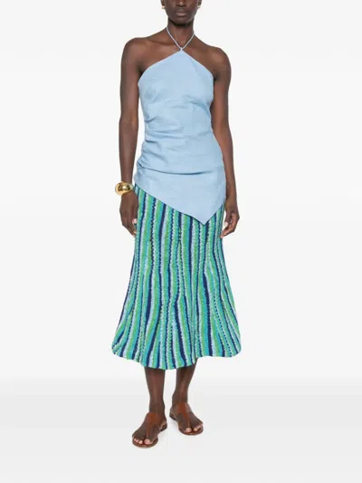 Tory Burch Striped-pattern Midi Skirt In Multi